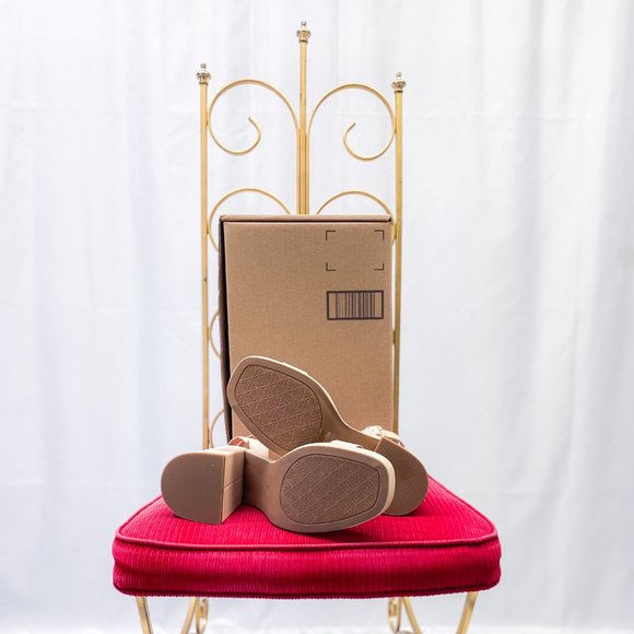 Y2k 90s Style Chunky Heel Barbie Fashion Peach Platform Shoes Dream Paris - Picture 10 of 13